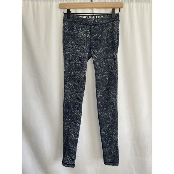 Under Armour Charged Cotton Leggings Blue and White Print Women's Small *Read - Picture 1 of 7